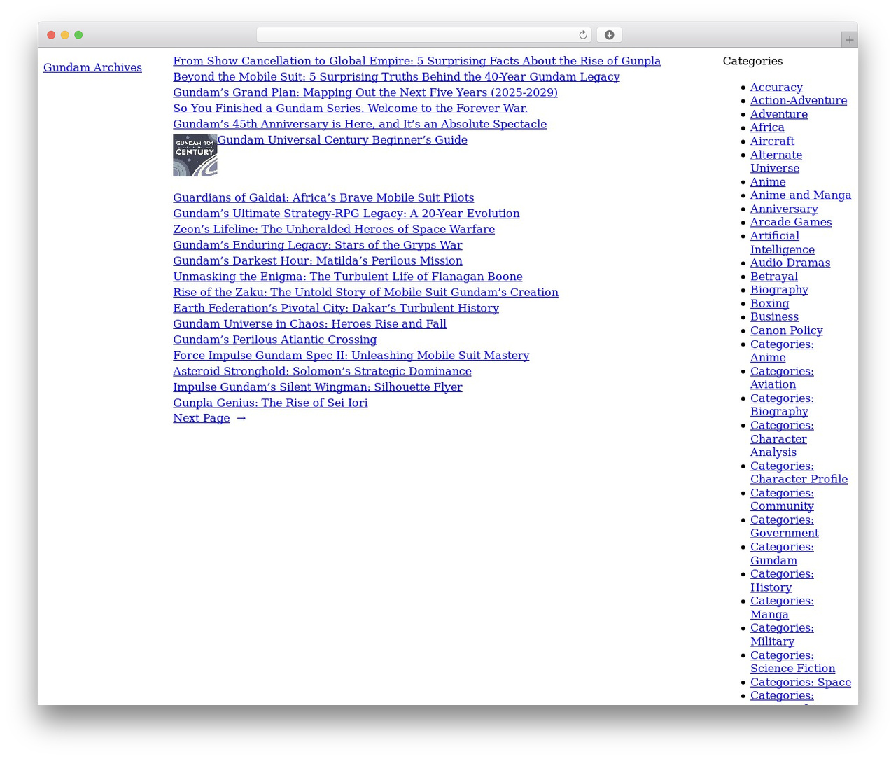 Trellick top WordPress theme - gundamarchives.com