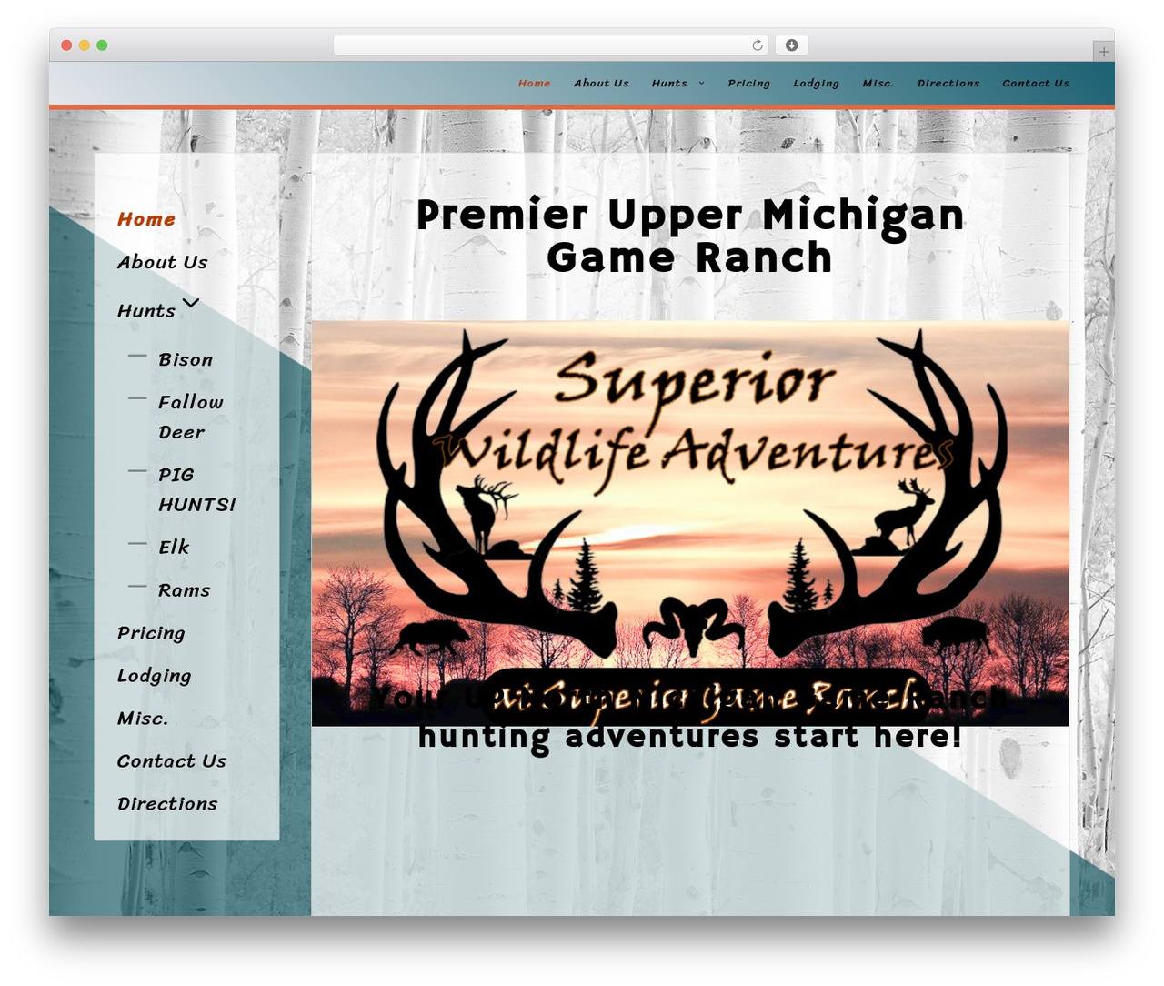 WordPress theme Sinatra - superiorwildlifeadventures.com