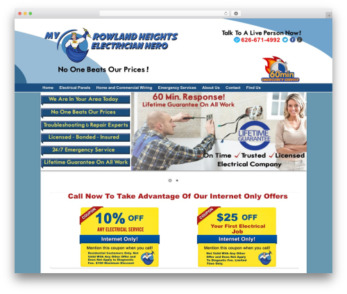 SmallBiz Dynamic WordPress theme - myrowlandheightselectricianhero.com