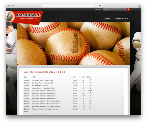 WordPress theme Baseball - mlbtotal.us