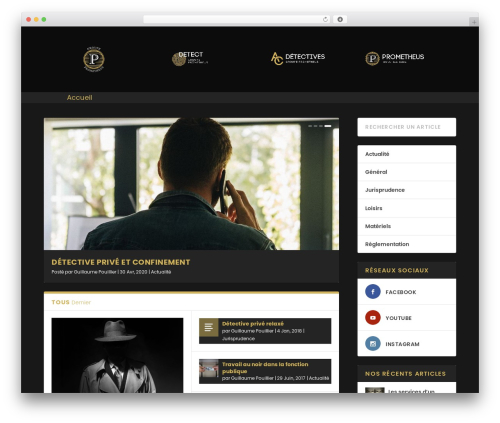 WordPress website theme Extra - detective-a-bordeaux.fr
