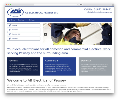 AB Electrical WordPress theme - abelectricalpewsey.co.uk