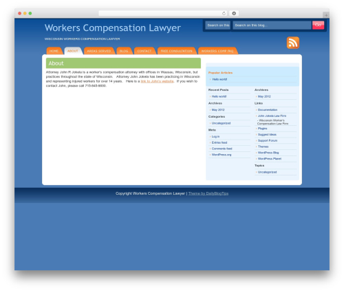 DeepBlue WordPress theme - mycomplawyer.com