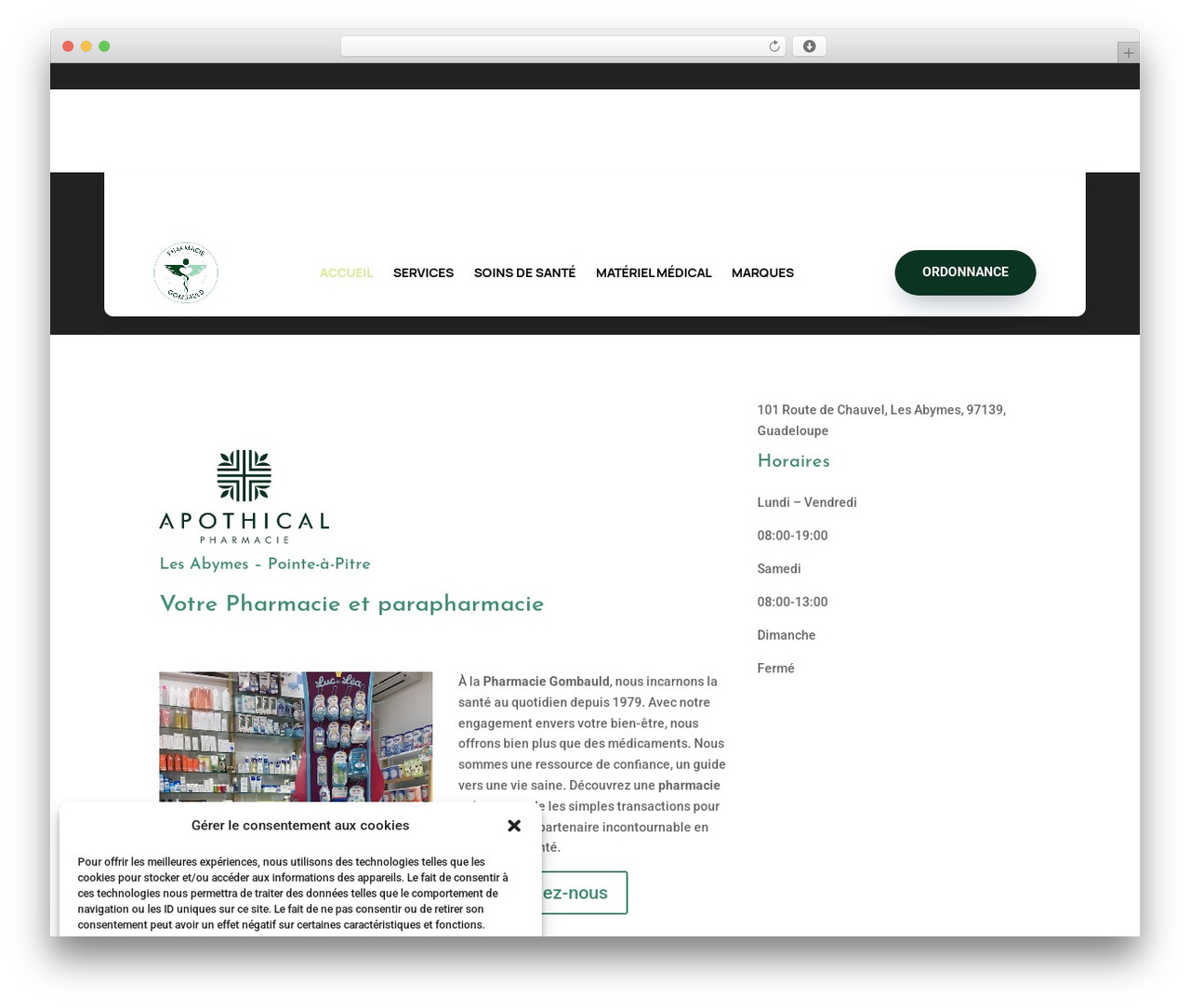 Divi theme WordPress - pharmacie-gombauld.com
