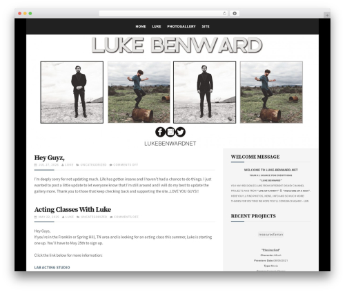 MND WP12 WordPress theme - luke-benward.net