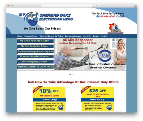 SmallBiz Dynamic theme WordPress - myshermanoakselectricianhero.com
