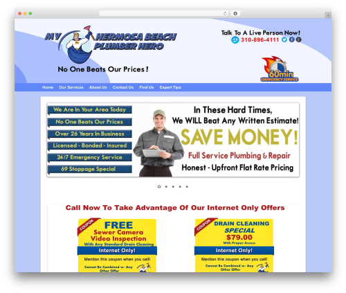 SmallBiz Dynamic WordPress theme - myhermosabeachplumberhero.com