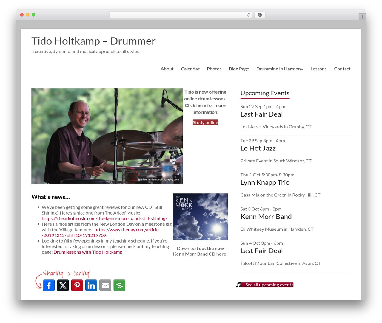 Spacious WordPress theme - tidoholtkampmusic.com