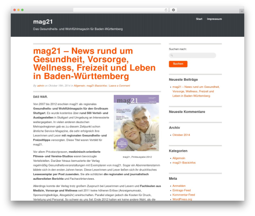 WordPress theme Facade - mag21.de