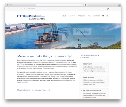 WordPress website theme Maxima - meisel-schmierstoffe.de