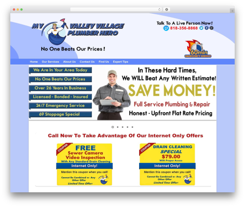 WP theme SmallBiz Dynamic - myvalleyvillageplumberhero.com
