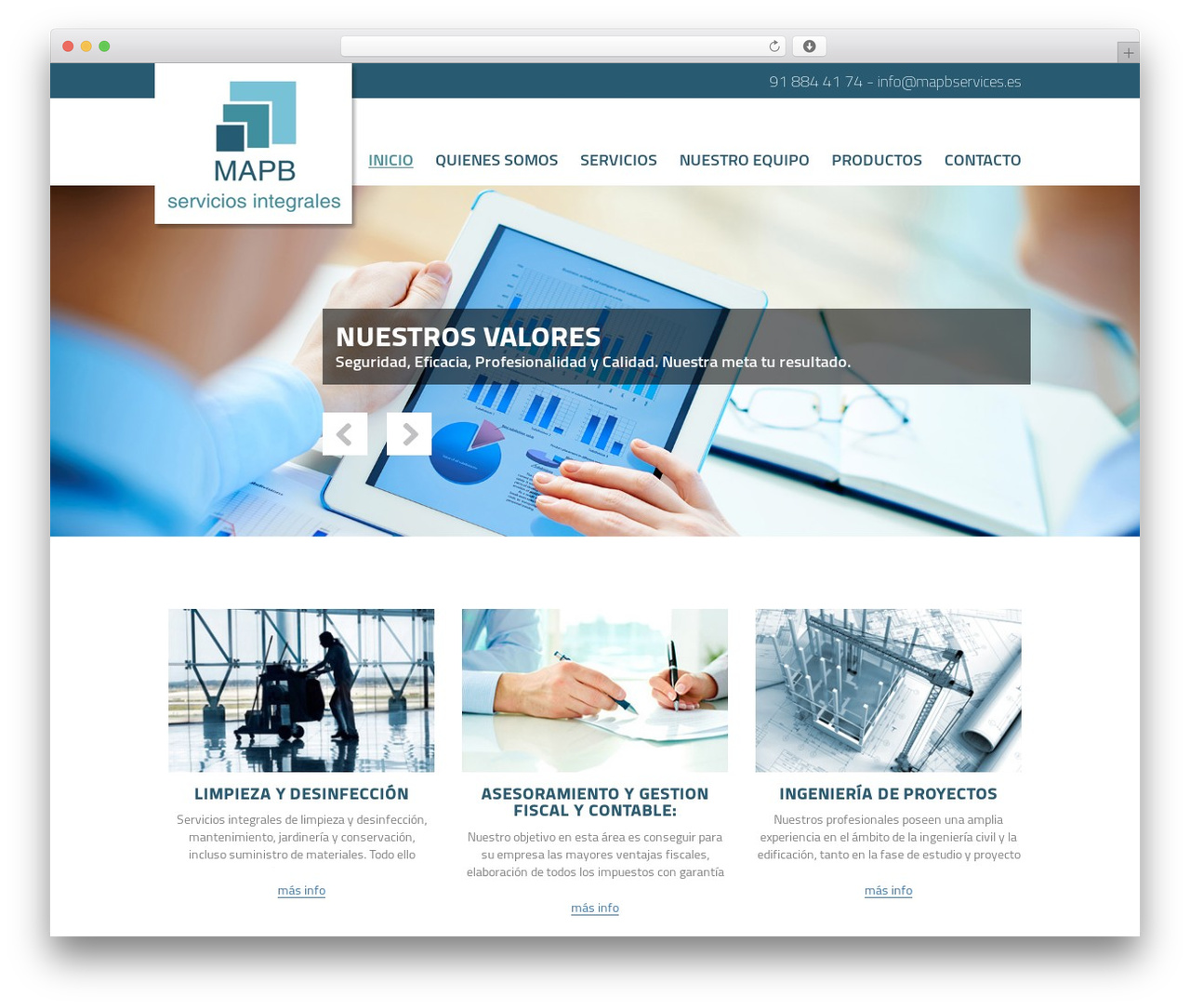 Mapd WordPress theme design - mapbservices.es