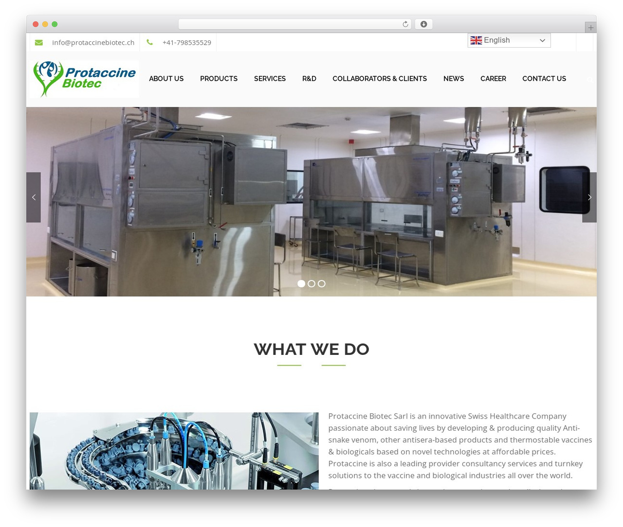 Task theme WordPress - protaccinebiotec.ch