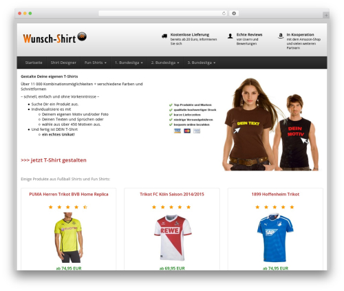Affiliate Theme WordPress theme - wunsch-shirt.de