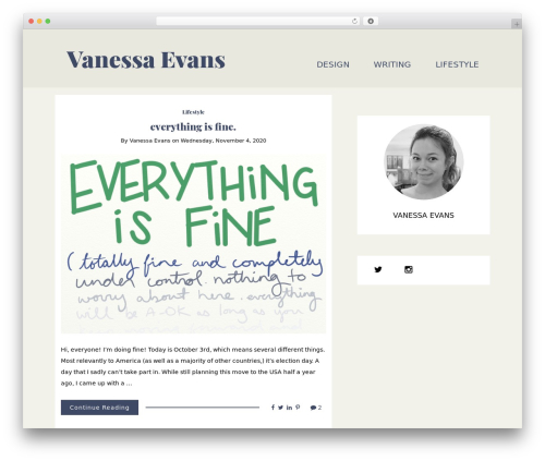 Best WordPress theme Writee - vanessaevans.com
