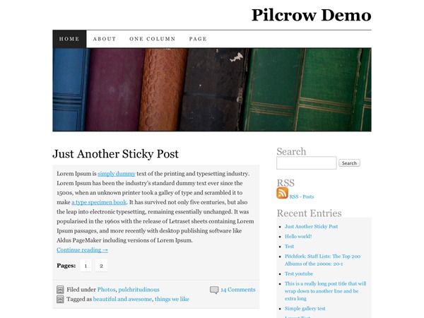 Pilcrow Child theme WordPress by Barbara