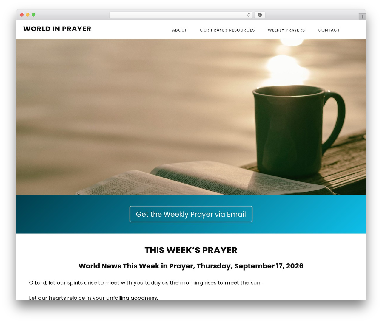 WordPress theme Minimum Pro Theme - worldinprayer.org