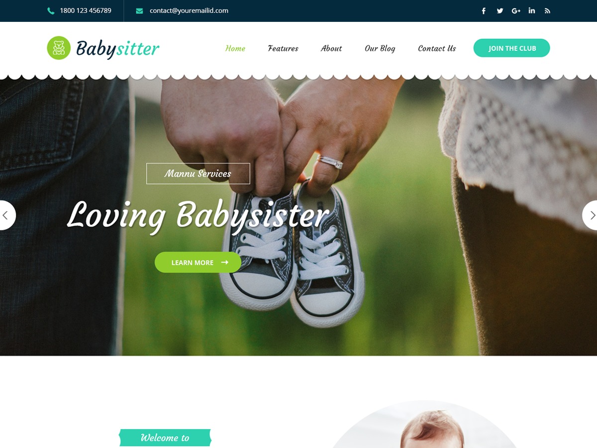 Babysitter Lite WordPress template for business