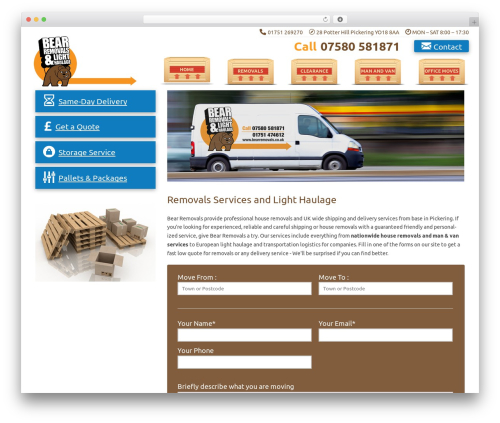 BEAR WordPress theme - bearremovals.co.uk