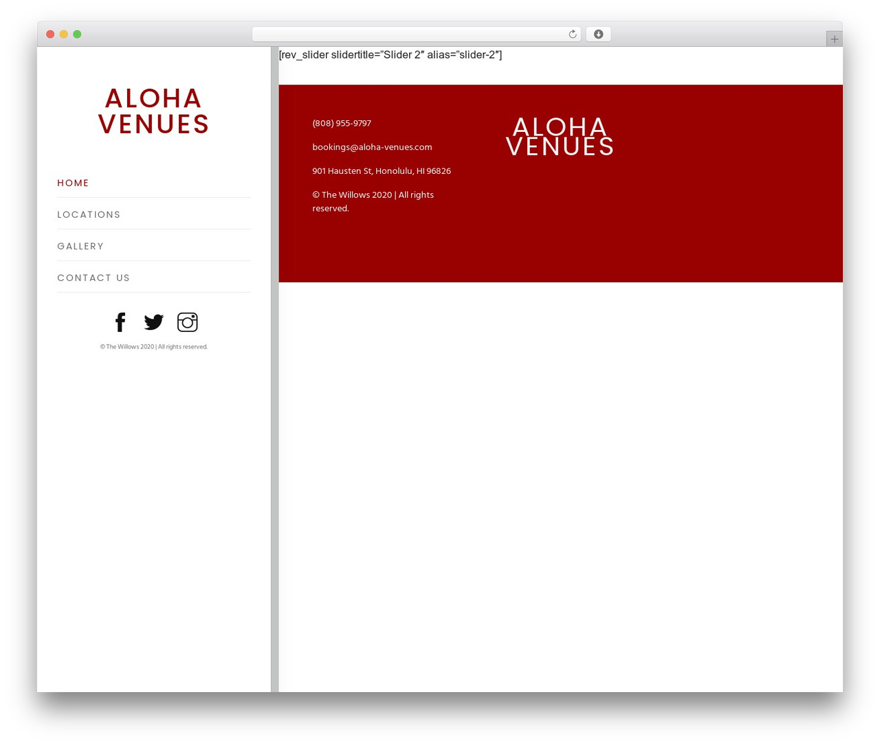 Doro WordPress theme - aloha-venues.com