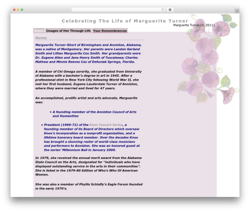 Translucent Fluidity 2 WordPress theme - margueriteturner.com