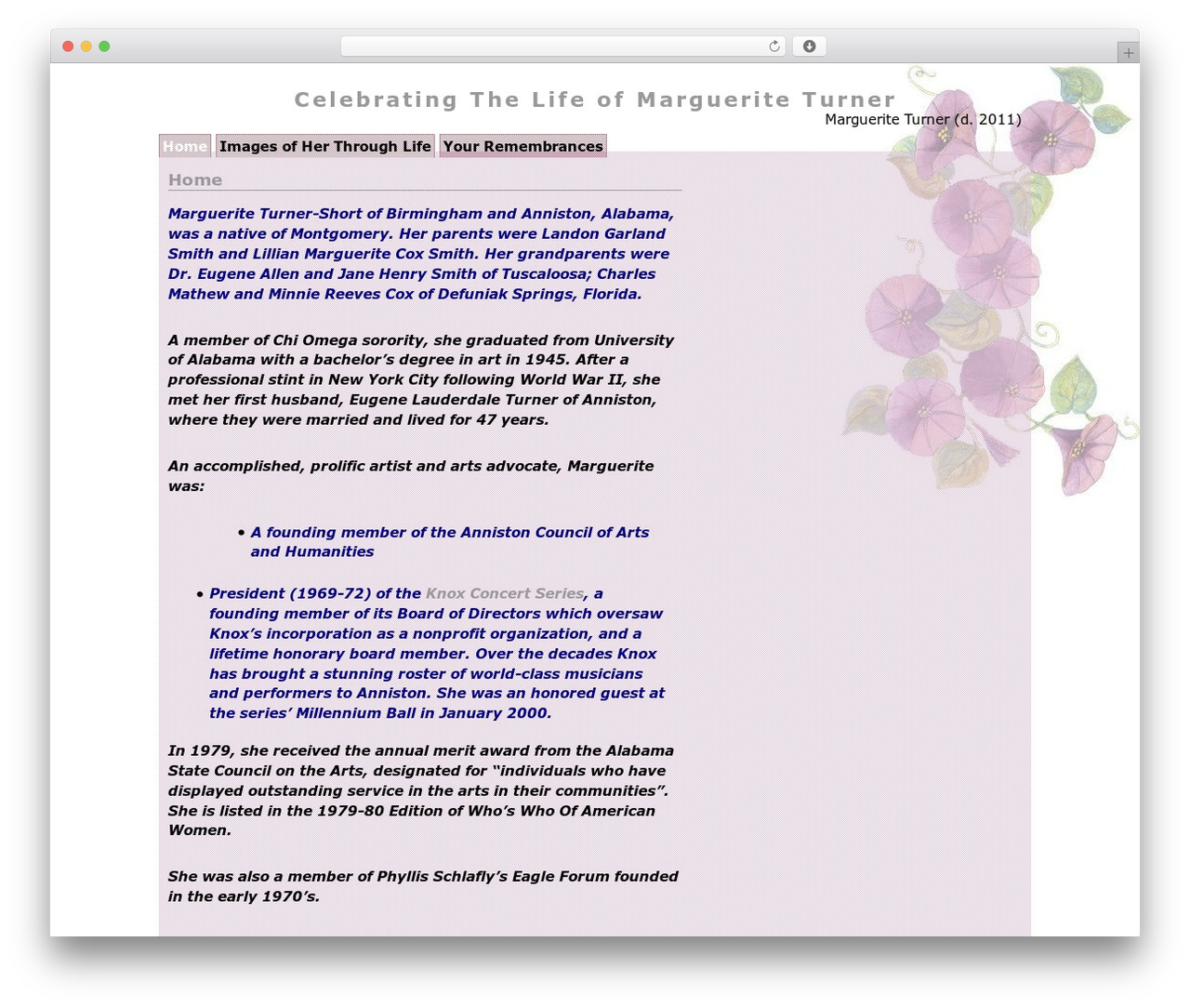 Translucent Fluidity 2 WordPress theme - margueriteturner.com