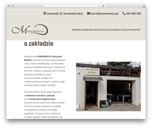 Customify theme WordPress - monumentus.pl