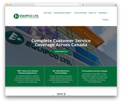 Divi WordPress theme - equipcoltd.com