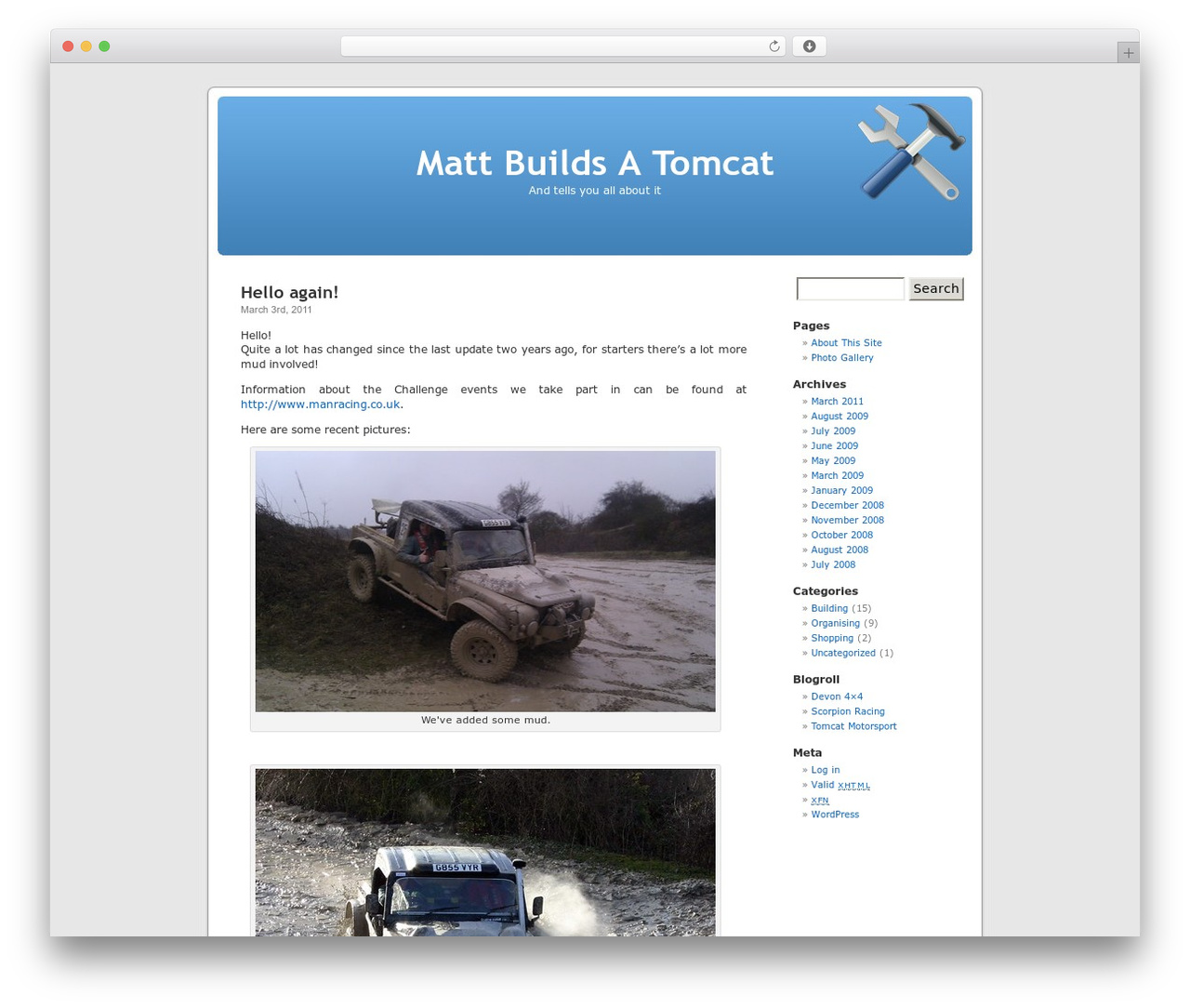 WordPress Default WordPress theme - mattbuildsatomcat.co.uk