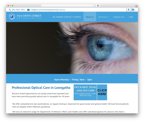Wpglow builder WordPress plugin - mccartinstreetoptometrists.com.au