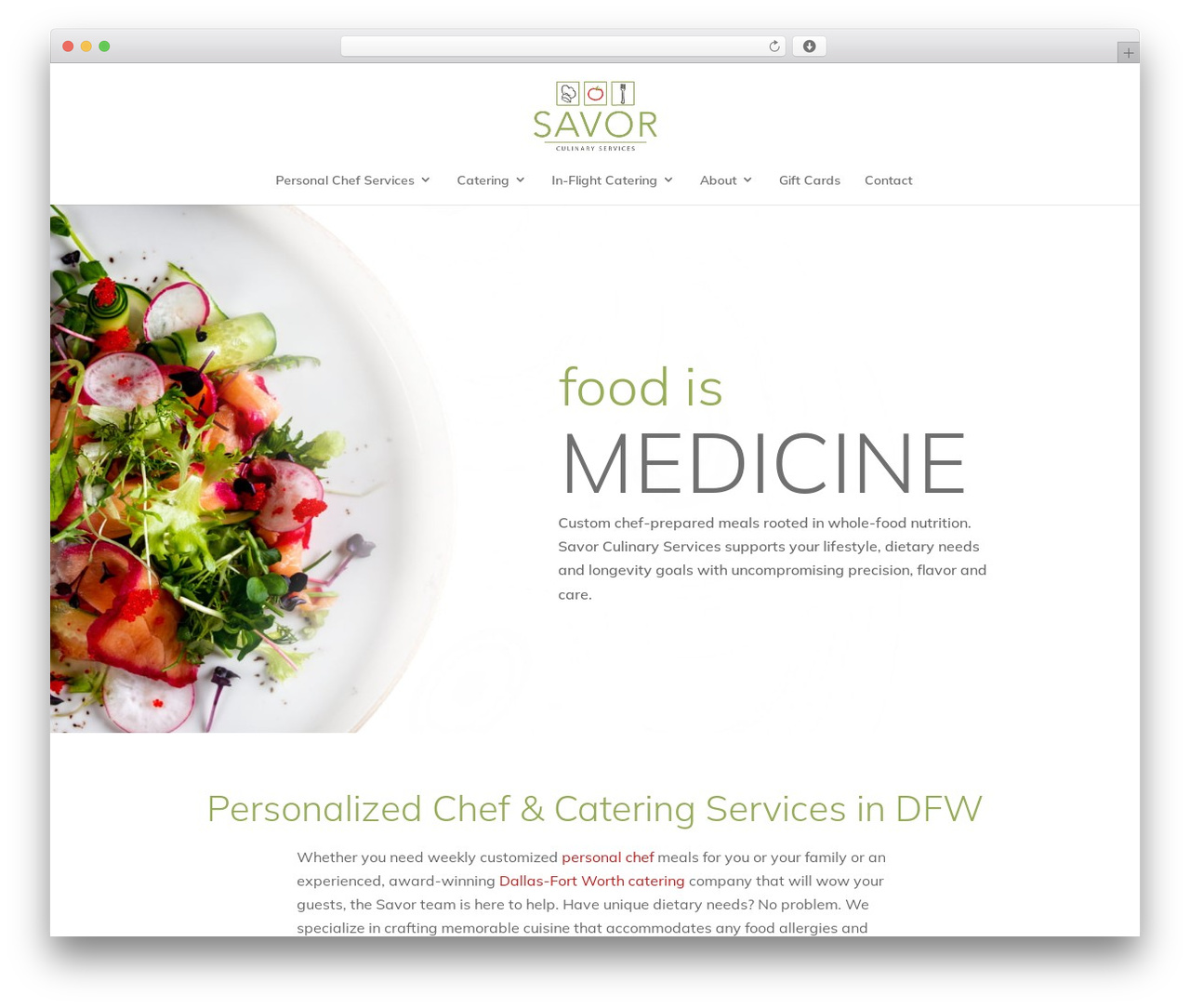 WordPress theme Divi - savorculinaryservices.com