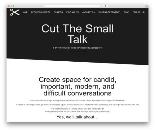 Angle WordPress theme - yes.cutthesmalltalk.com