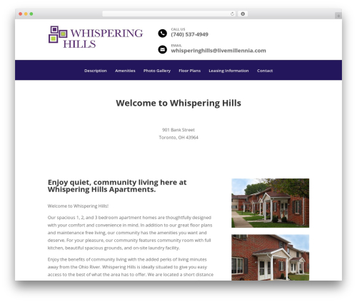 Millennia footer info WordPress plugin - whisperinghillstoronto.com