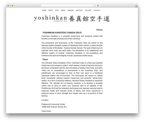 Theme WordPress Doc - yoshinkan.ca