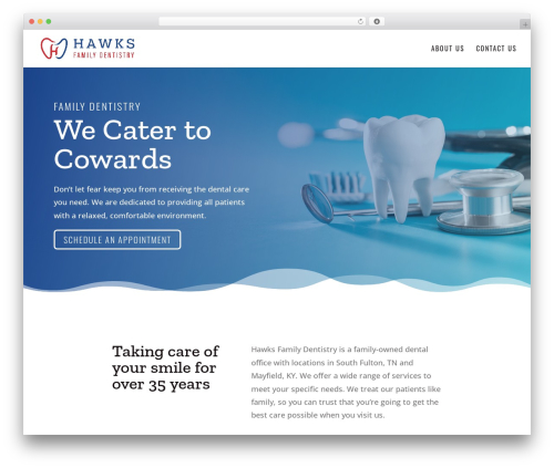 WordPress theme Divi - hawksfamilydentistry.com