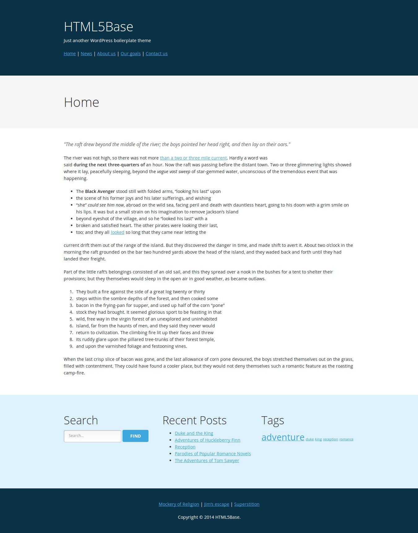 HTML5Base WordPress theme by Andreas Lagerkvist
