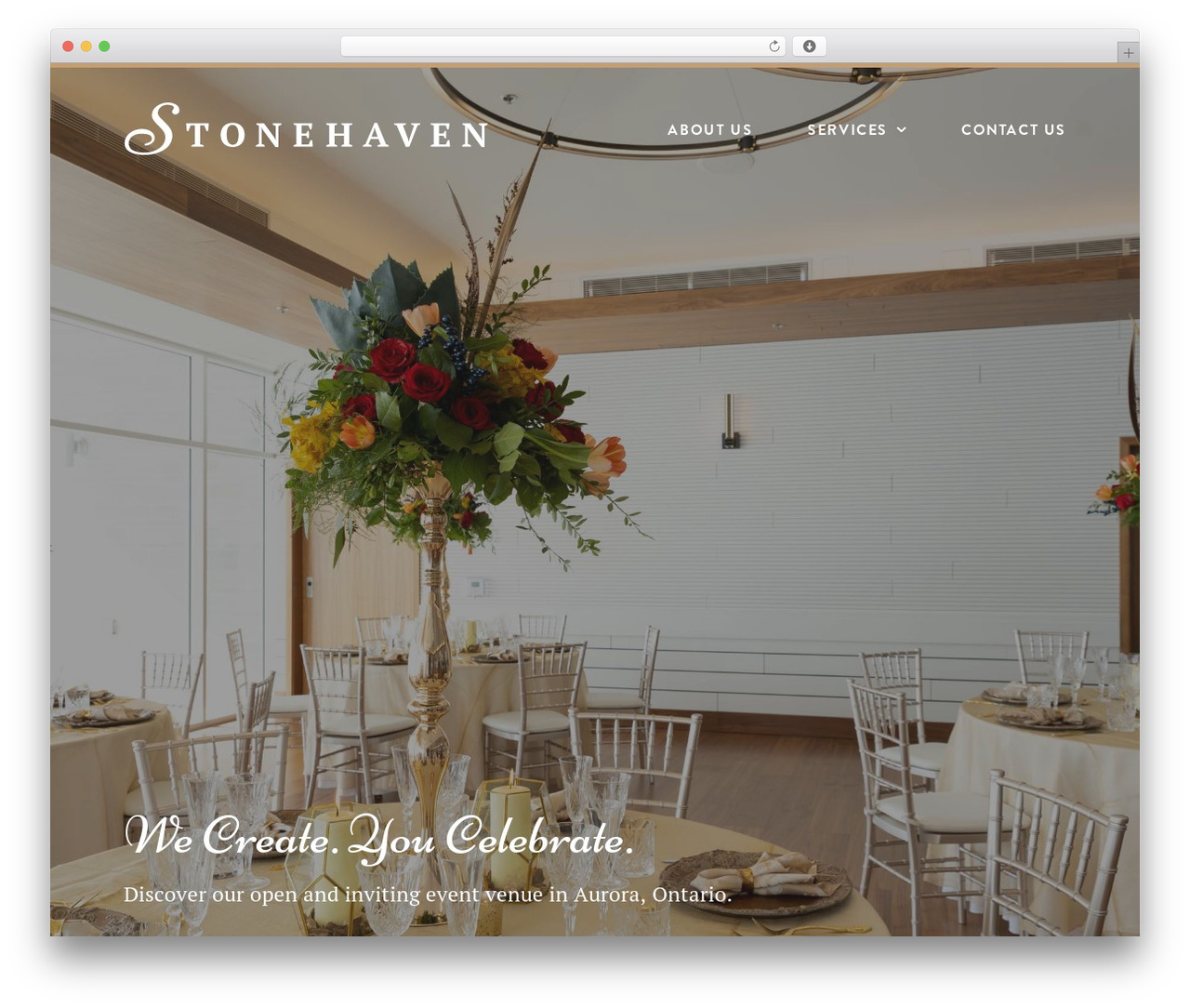 Orange Framework WordPress wedding theme - www.stonehavenbh.ca