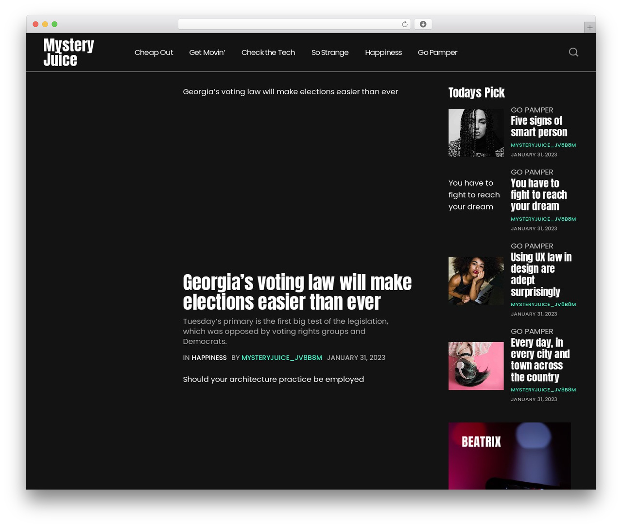 Beatrix WordPress theme - mysteryjuice.com Beatrix WordPress theme - mysteryjuice.com