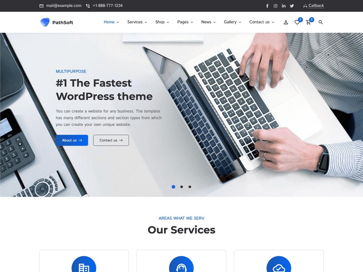 PathSoft WordPress theme design