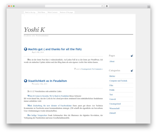 WordPress theme yk_theme - yoshi-k.de