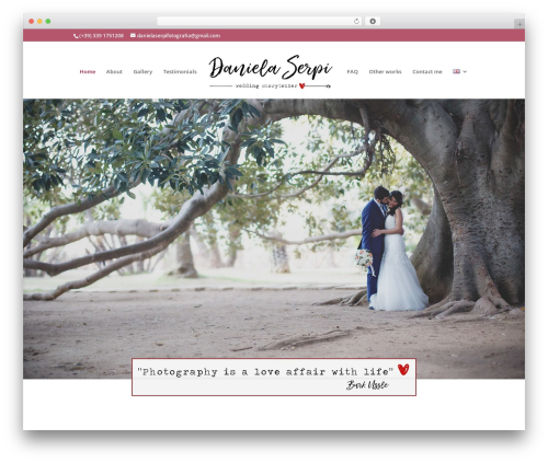 Divi WordPress theme for photographers - wedding.danielaserpi.it