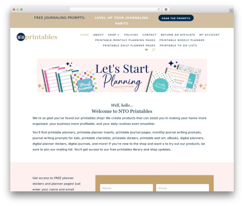 Divi WordPress theme - ntoprintables.com
