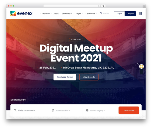 Evenex essential WordPress plugin - demo.xpeedstudio.com/evenex/multi-event-dark