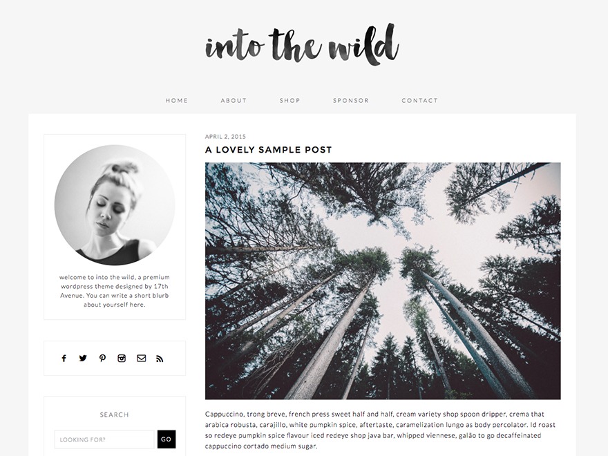Into the Wild WordPress theme Into the Wild WordPress theme
