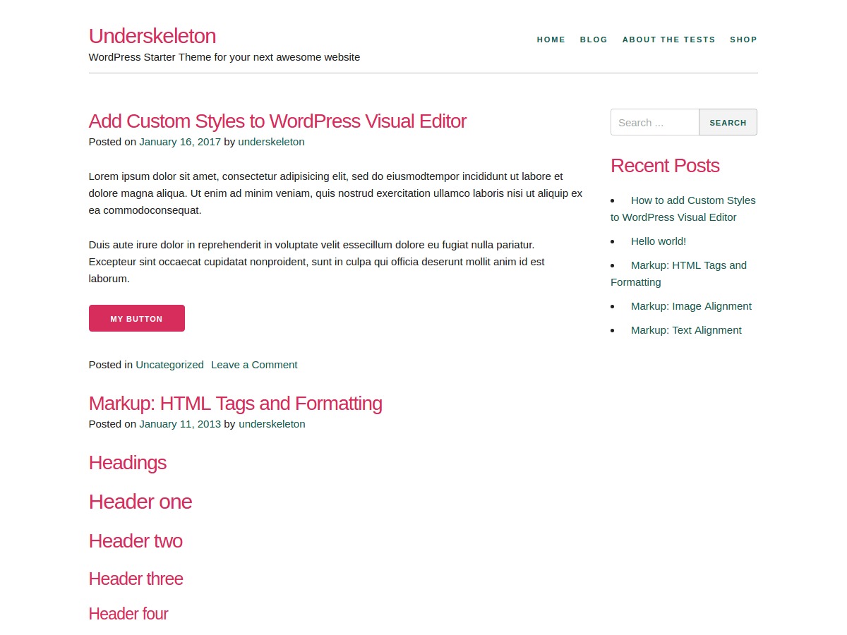 Underskeleton WordPress free download Underskeleton WordPress free download