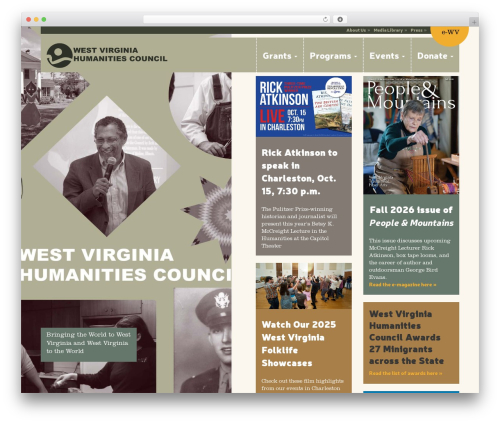 upBootWP WordPress page theme - wvhumanities.org
