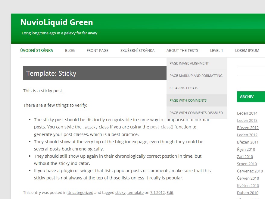 WordPress theme NuvioLiquid Green WordPress theme NuvioLiquid Green