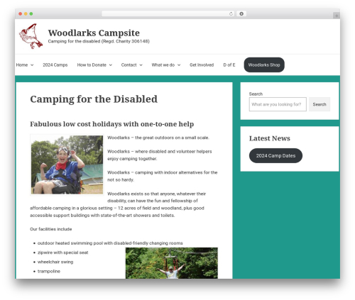 WordPress website template Suri - woodlarks.org.uk