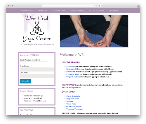 WP theme Live Wire - weyogacenter.com
