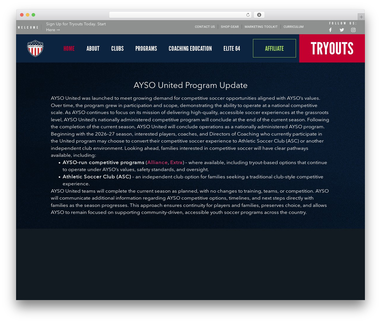 Hello Elementor WordPress theme - aysounited.org
